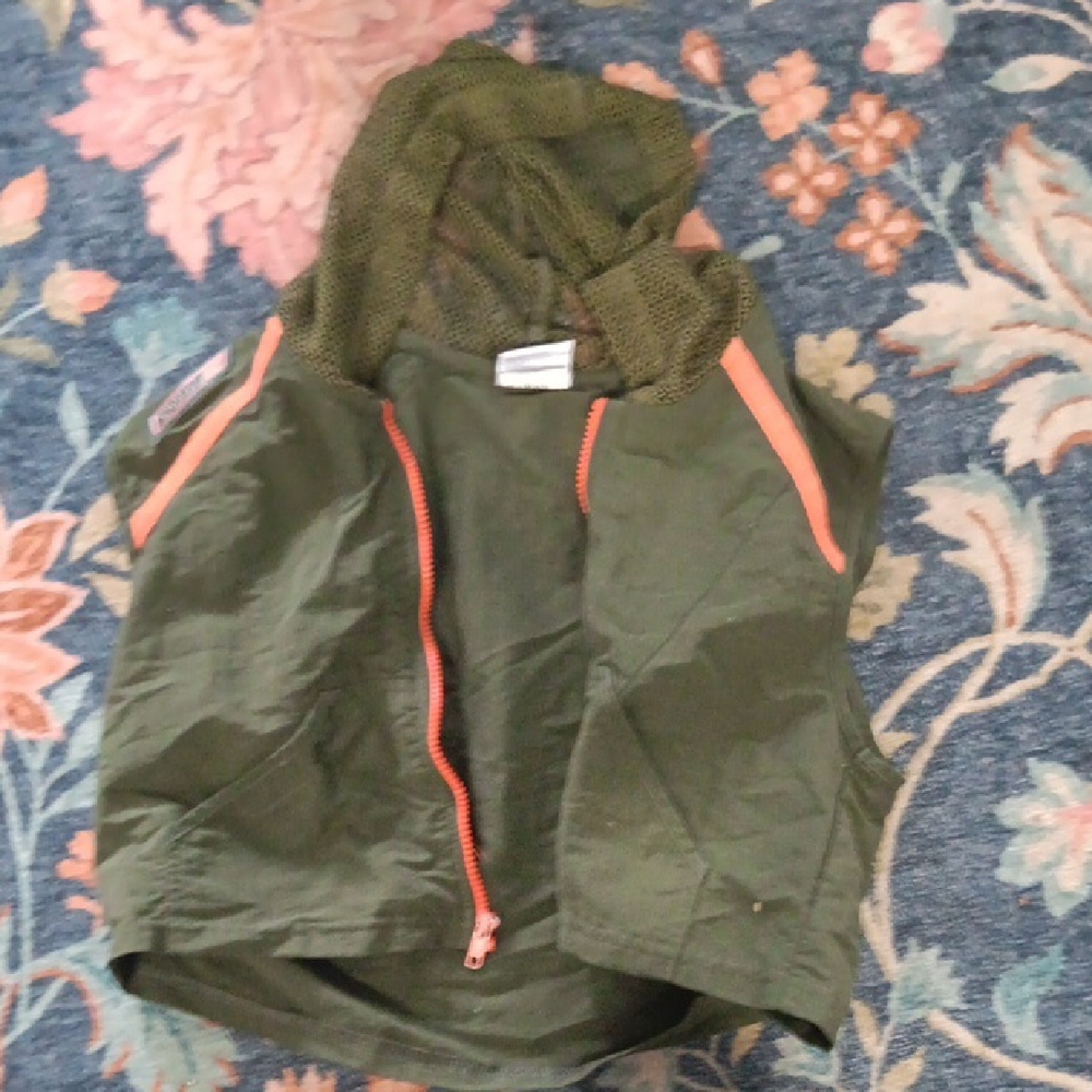 Kids Green and Orange Hooded Jacket